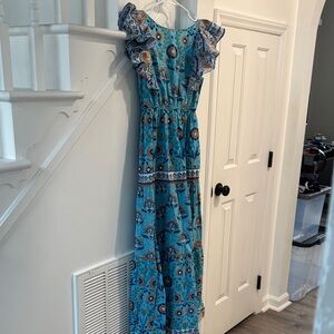 Floral Blue Maxi Dress